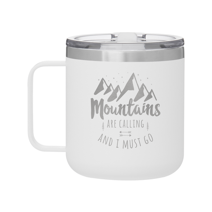 Mountains Are Calling And I Must Go Camp Mug-Tumblers + Mugs-Maddie & Co.