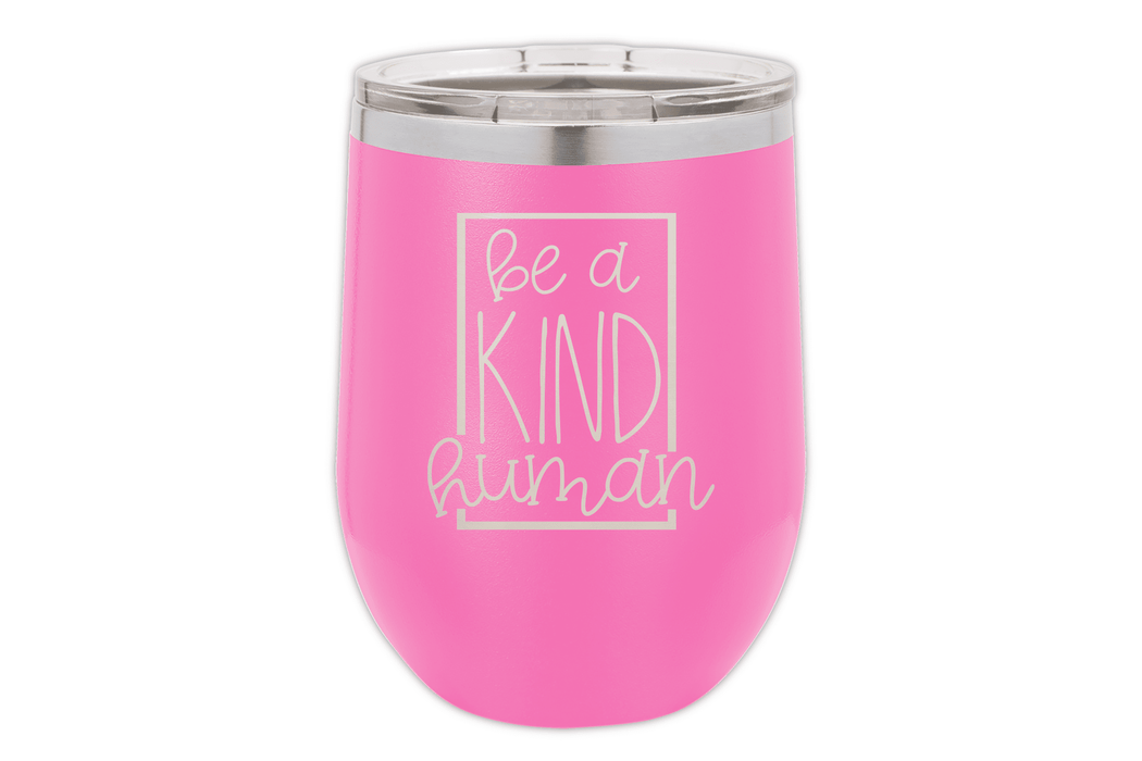 Be A Kind Human Engraved Tumbler-Tumblers + Water Bottles-Maddie & Co.