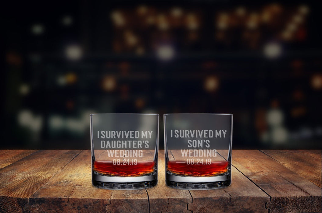 I Survived My Granddaughters Wedding Engraved Whiskey Glass-Whiskey-Maddie & Co.