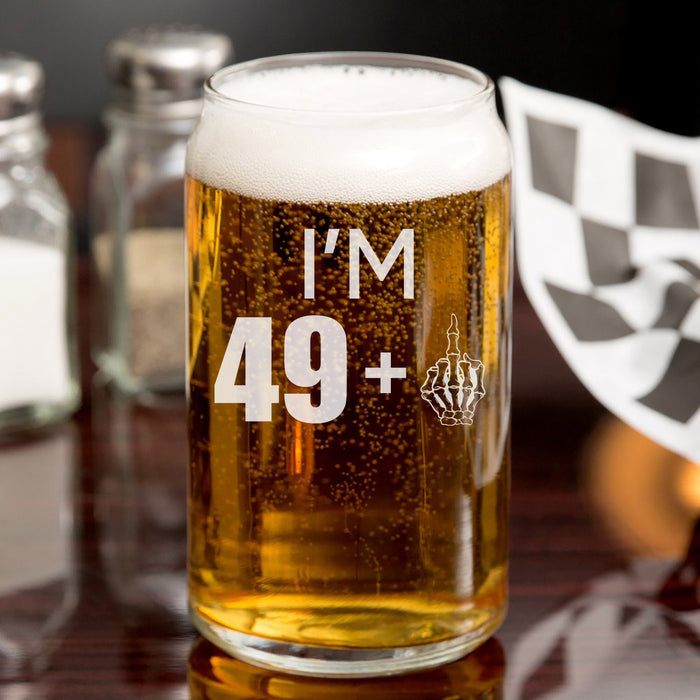 I Am 49 + 1 Middle Finger Beer Can Glass Mug-Maddie & Co.