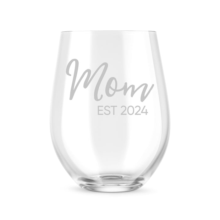 Mom Established Wine Glass-Maddie & Co.