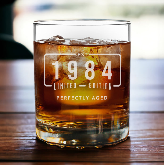 1984 Birthday Whiskey Glass-Maddie & Co.