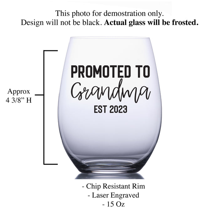 Promoted To Grandma Wine Glass-Maddie & Co.