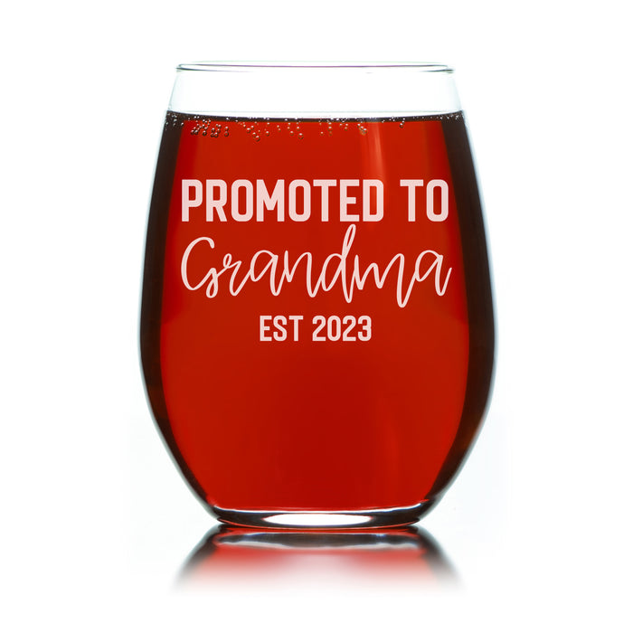 Promoted To Grandma Wine Glass-Maddie & Co.