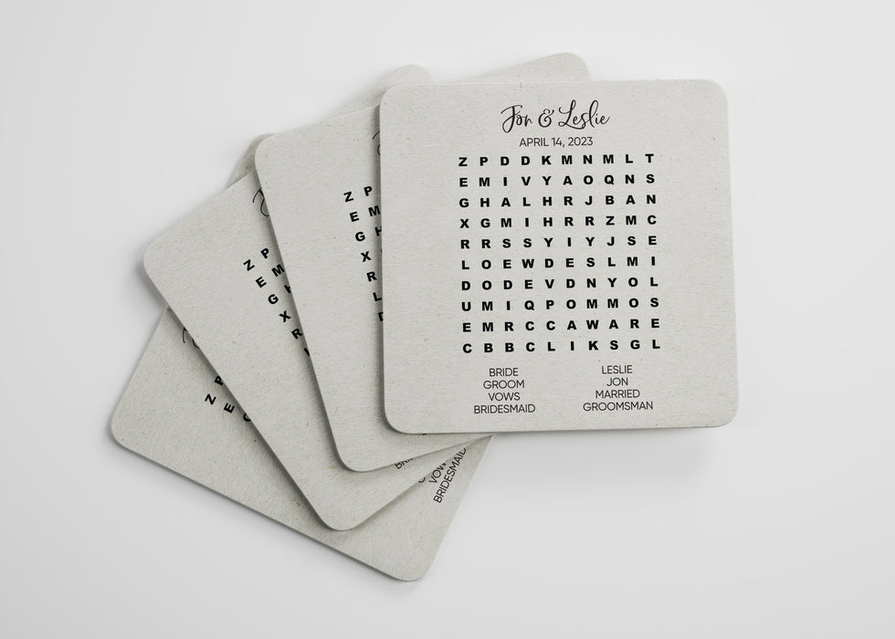 Wedding Word Search Game Coasters-Coasters-Maddie & Co.
