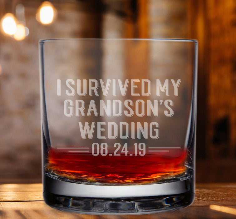 I Survived My Granddaughters Wedding Engraved Whiskey Glass-Whiskey-Maddie & Co.