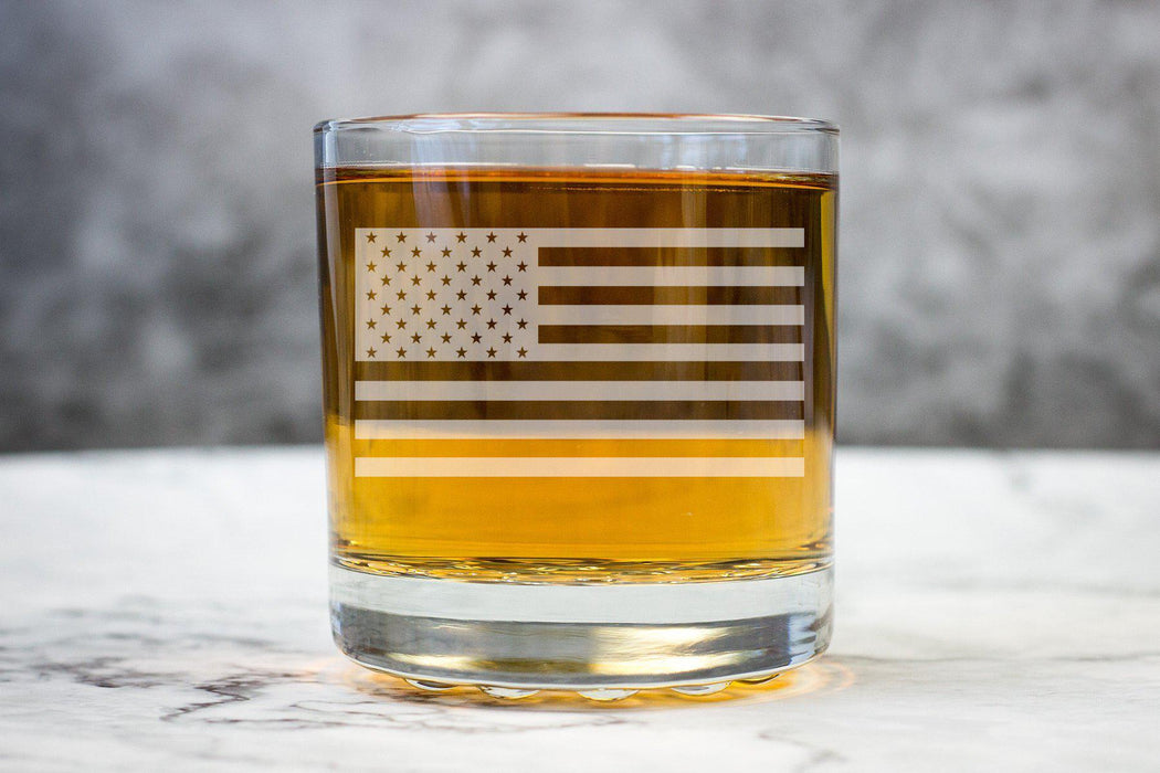 Patriotic American Flag Glass-Whiskey Glasses + Wine-Maddie & Co.