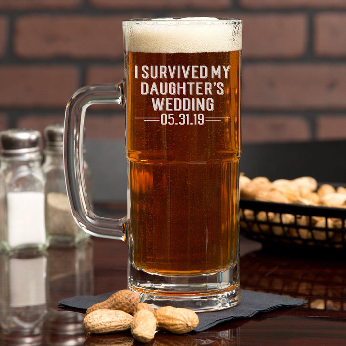 I Survived My Daughters Wedding Beer Mug-Beer Mugs-Maddie & Co.