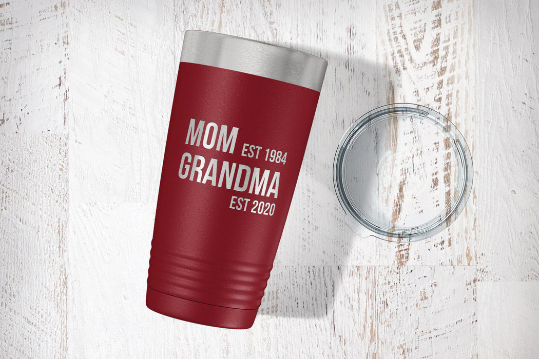 Mom and Grandma Baby Announcement Grandparent Tumbler-Tumblers + Water Bottles-Maddie & Co.