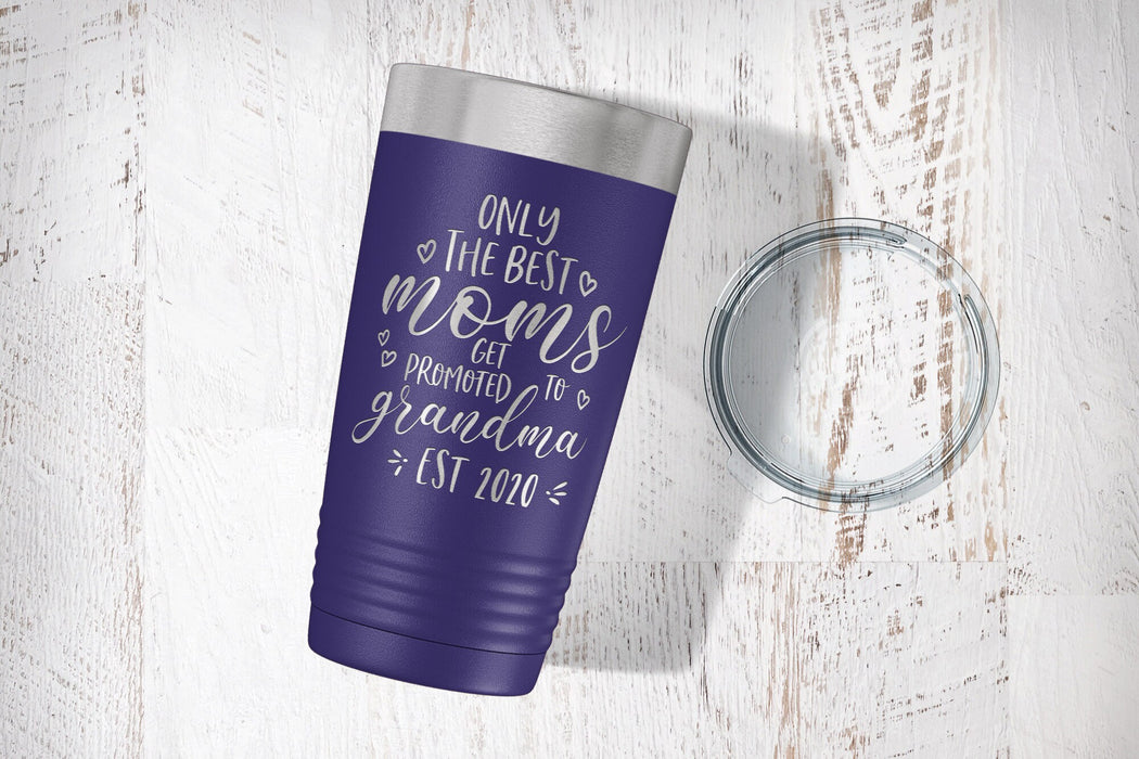 The Best Moms Get Promoted to Grandma Engraved Tumbler-Maddie & Co.
