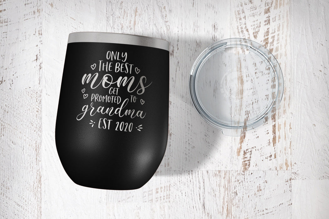The Best Moms Get Promoted to Grandma Engraved Tumbler-Maddie & Co.