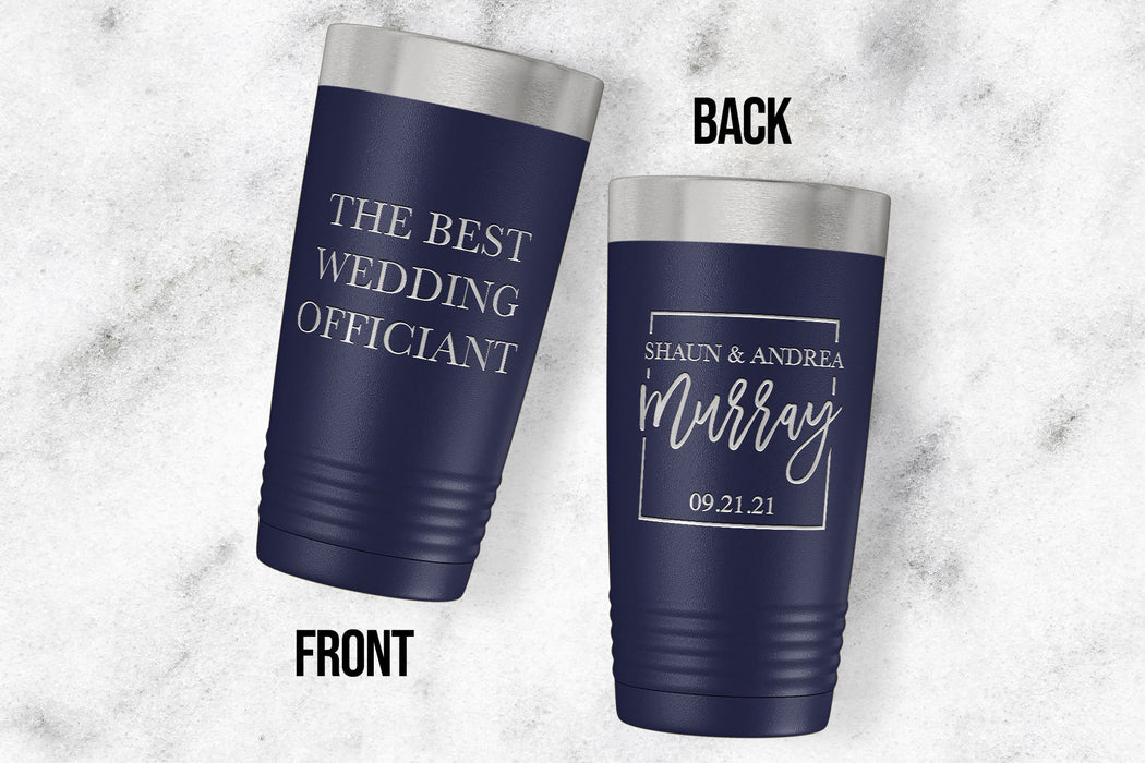 The Best Wedding Officiant Engraved Tumbler-Maddie & Co.