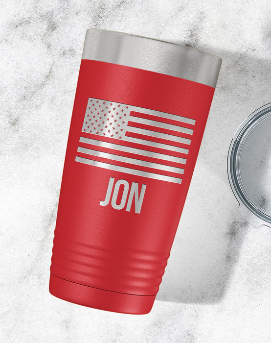 American Flag Personalized Travel Tumbler-Maddie & Co.