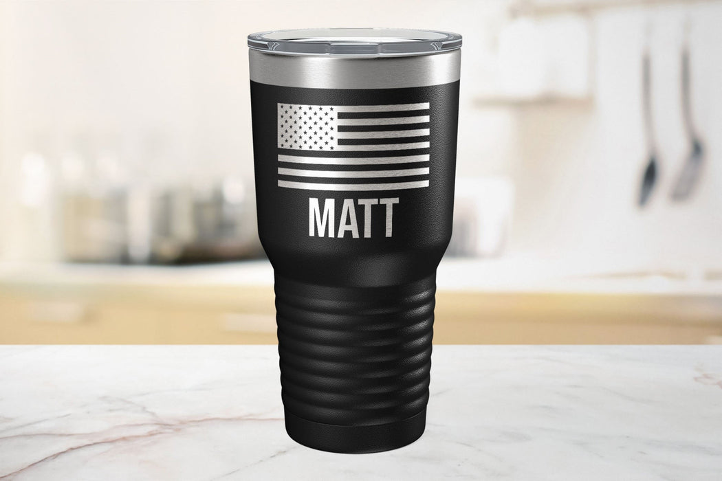 American Flag Personalized Travel Tumbler-Maddie & Co.
