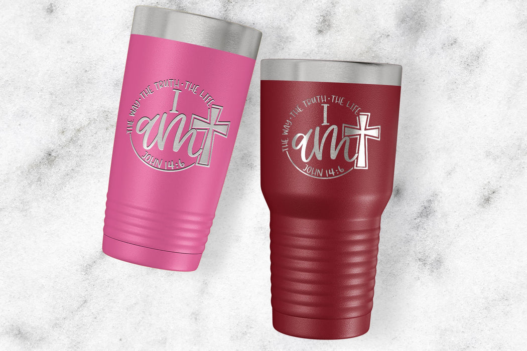 I Am The Way The Truth The Life - Engraved Stainless Steel Faith Tumbler-Maddie & Co.