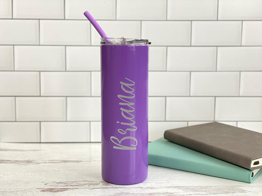 Personalized Laser Engraved Skinny Tumbler-Tumblers + Water Bottles-Maddie & Co.