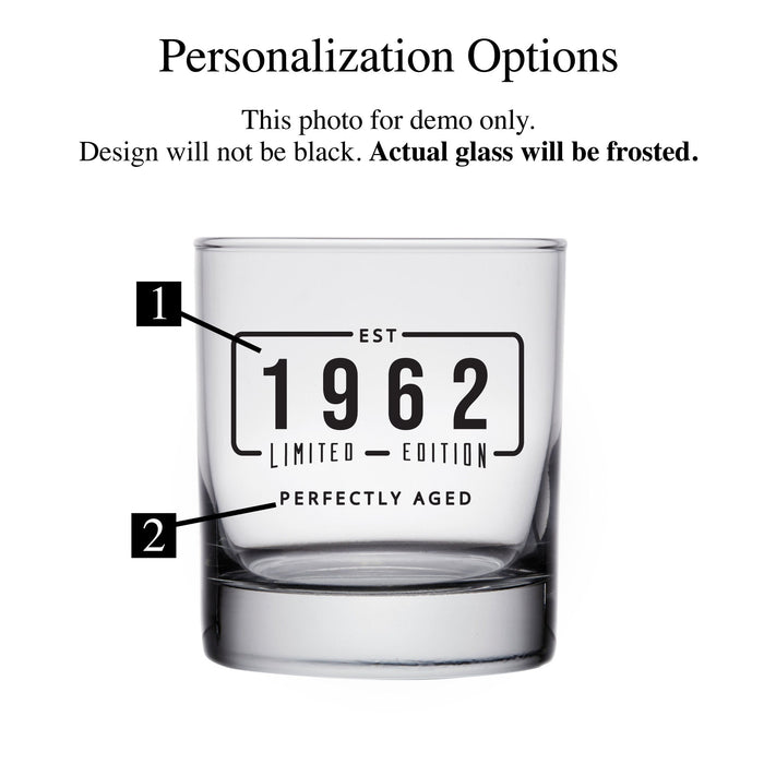 Est 1962 Birthday Whiskey Glass-Maddie & Co.