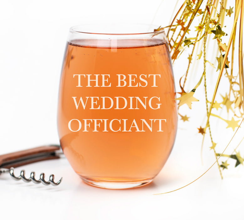 The Best Wedding Officiant Wine Glass-Drinkware-Maddie & Co.