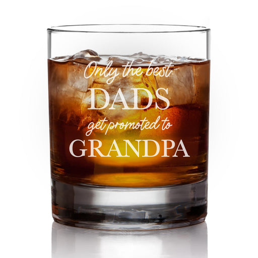 Only The Best Dads Get Promoted To Grandpa Whiskey Glass-Maddie & Co.