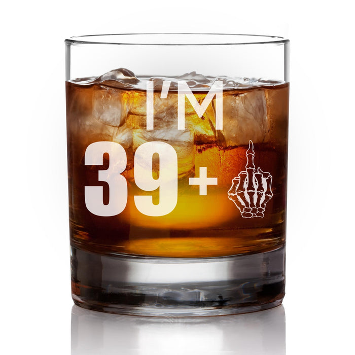 I Am 39 + 1 Middle Finger Engraved Whiskey Glass-Maddie & Co.