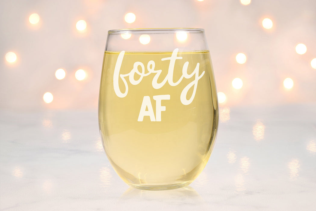 Forty AF Stemless Wine Glass-Maddie & Co.