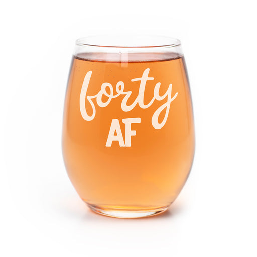 Forty AF Stemless Wine Glass-Maddie & Co.