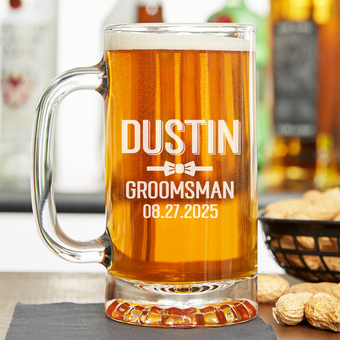 Groomsman Glass Beer Mug-Maddie & Co.