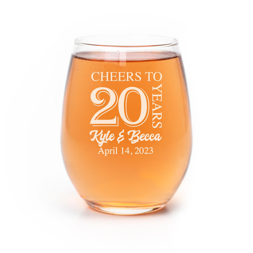 20 Year Anniversary Wine Glass-Maddie & Co.