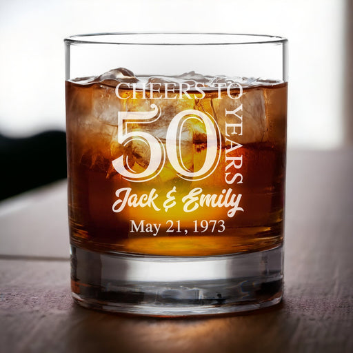 50th Anniversary Whiskey Glasses-Maddie & Co.