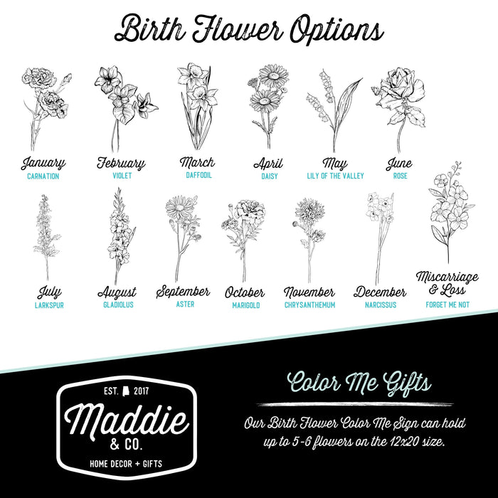 Birth Flower Wall Art-Maddie & Co.