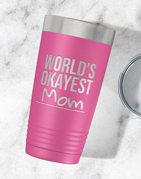 World's Okayest Engraved Tumbler-Tumblers + Water Bottles-Maddie & Co.