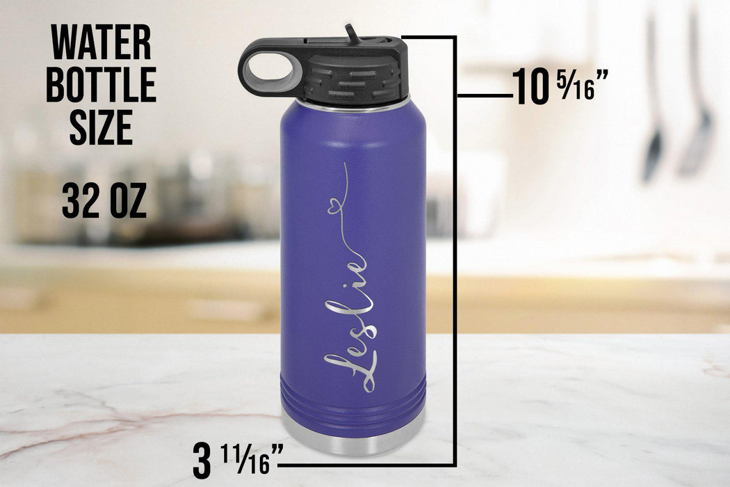 Personalized Water Bottle With Straw Lid, Custom Engraved Water
