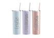 Personalized Glitter Skinny Tumbler With Straw-Tumblers + Mugs-Maddie & Co.