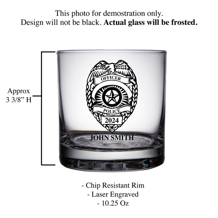 Police Badge Personalized Whiskey Glass-Maddie & Co.