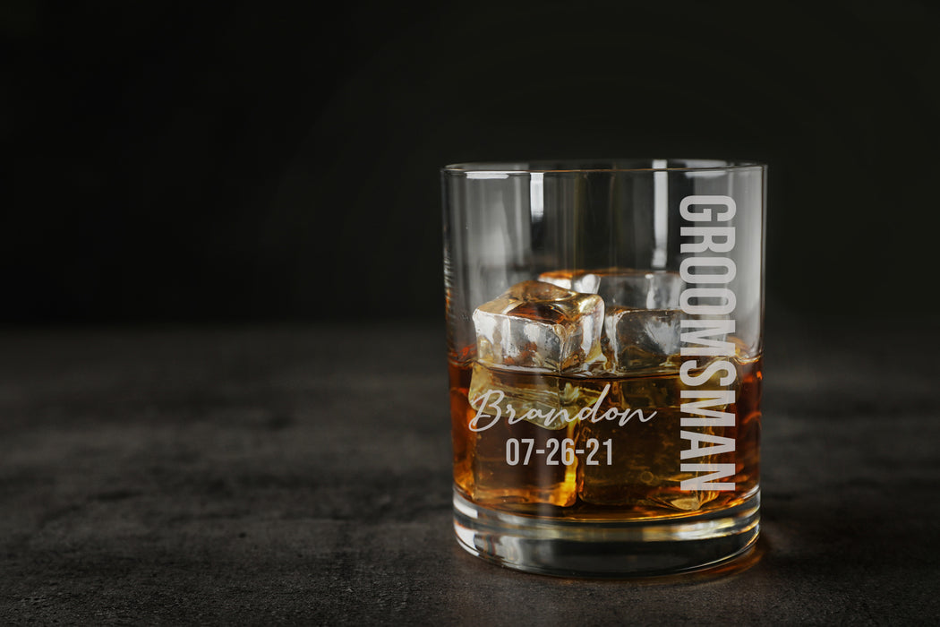 Personalized Groomsman Whiskey Glass-Maddie & Co.